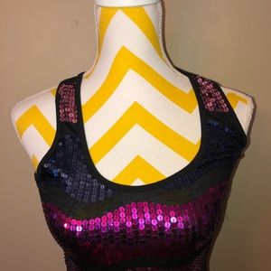 Wet Seal  black dress with multicolored sequins